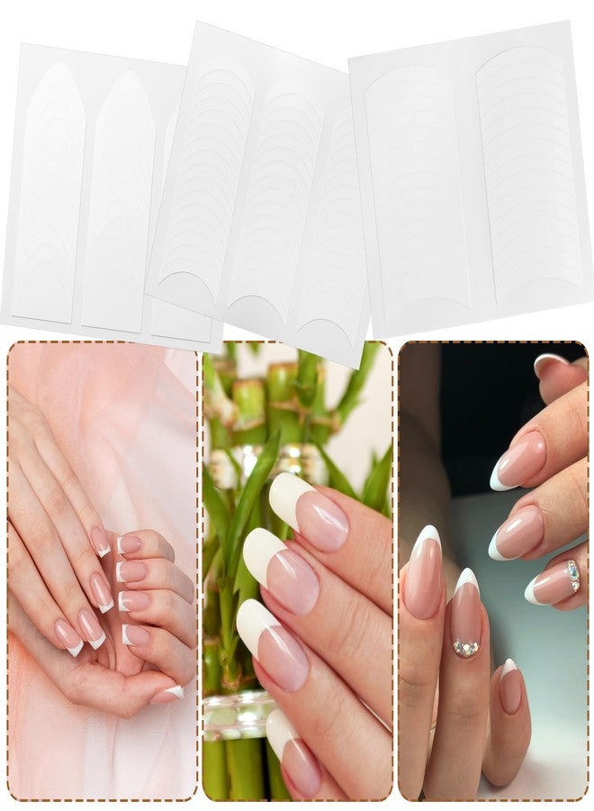 LUSTRIB 60 Sheets 2280 Pieces French Manicure Strips, French Tip Nail Stickers Guide, Self Adhesive Nail Art Designs for Women, 3 Moon Shape Design, DIY Manicure Tips - Image 5